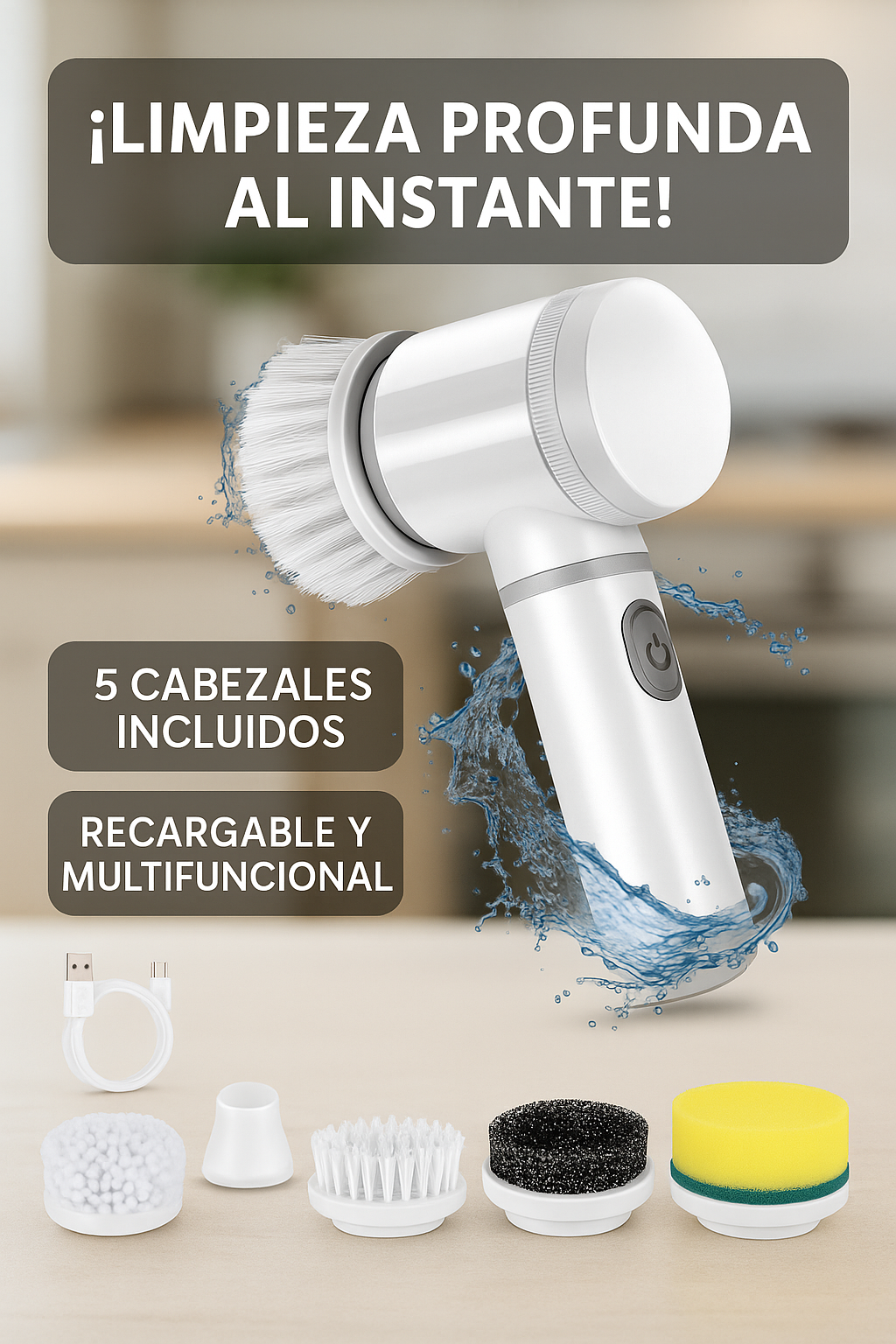 Cepillo de Limpieza Eléctrico 5 en 1